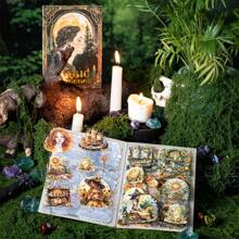 20Pcs/Book Sticker Book, Magic Manual Series, Exquisite Fantasy Magic Theme And Flower Stickers, Die-Cut And Easy To Tear, Scrapbook Supplies, Decorative Notebook Photo Frame Phone Case Water Cup Garbage Magazine DIY Back To School - Multicolor - View 7