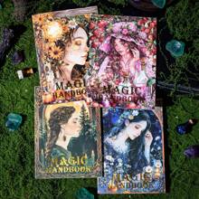 20Pcs/Book Sticker Book, Magic Manual Series, Exquisite Fantasy Magic Theme And Flower Stickers, Die-Cut And Easy To Tear, Scrapbook Supplies, Decorative Notebook Photo Frame Phone Case Water Cup Garbage Magazine DIY Back To School - Multicolor - View 1