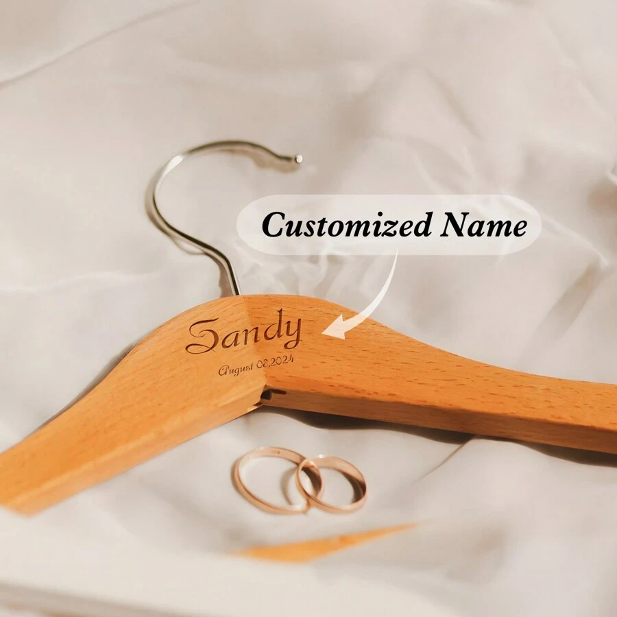 Personalized Customized Name Wooden Thick Clothes Hanger, Custom Engraved Bridal Wedding Dress/Groomsman, Bridesmaid Gift/Mother's Day/Father's Day Etching Gift, Handmade Clothes Hanger, Unique Ideal Gifts Him Her Anniversaries Valentine's Day Mother's Day Birthdays Children's Day, For Father's Day, For Graduation, For Weddings, For Housewarming Bedroom, Home, Living Room, Bathroom