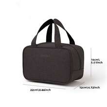 1入組個性化姓名午餐帶袋，輕便環保保溫午餐帶袋，食品手提袋盒配備升級厚實提手適用於男女，高容量旅行工作野餐袋 - 黑色 - 查看 3