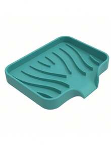 1入矽膠肥皂盤帶排水口，廚房水槽海綿架，淋浴浴室自排水條狀肥皂盒，廚房櫥櫃水槽儲物架，讓肥皂保持乾爽，易於清潔，浴室配件 - 彩色 - 查看 7