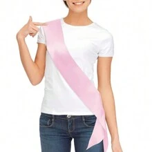 1pc Blank DIY Shoulder Strap, Birthday Party Ribbon, Wedding Award Ceremony Ribbon, Etiquette Satin Ribbon, Christmas - Multicolor - View 2