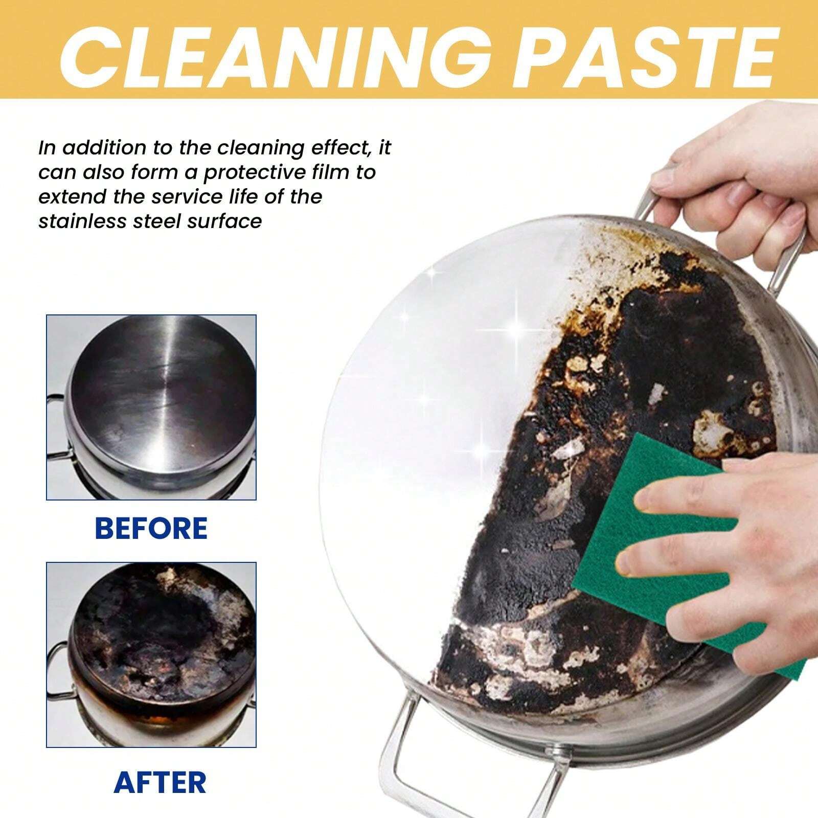 A Powerful Stainless Steel Cleaning Paste That Removes Scorch Marks, Grease, Rust And Limescale