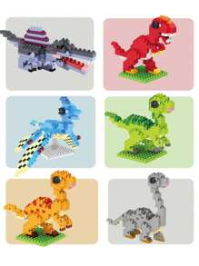 Micro Particle Assembly Building Blocks Toy Dinosaur Series  Tyrannosaurus Rex Triceratops Raptor Pterosaur Mini 3D Model Architecture Bricks Toy Xmas Gift Room Decoration - Army Green - View 2
