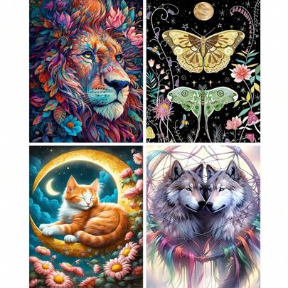 1pc Paint By Numbers Kit For Adults Beginner On Canvas, Adults' Paint-By-Number Kits, Adult Paint By Number Kits, Painting Kits For Adults, Number Painting For Adults, Hobbies For Women, Painting By Numbers For Adults, Birthday, Thanksgiving, Christmas Gifts For Mom, Grandma, Neighbors, Friends, Home Decor Set(Frameless)