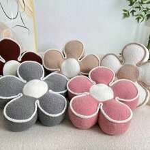 1入組白色三維花形枕頭，現代風格聚酯纖維填充枕頭，適用於客廳臥室，家居裝飾 - 白色 - 查看 8