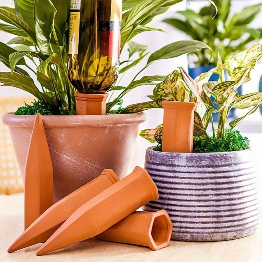 Terracotta Automatic Watering Spikes Set Of 4Art Deco Ceramic