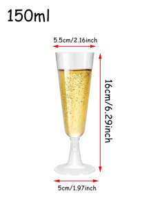 25/50pcs Champagne Flutes Plastic Champagne Flutes Reusable, Microwaveable, Drinks Cups Glitter Champagne Flutes Reusable Stemmed Party Wine Cups Cocktails,For Garden Wedding Birthday Party
