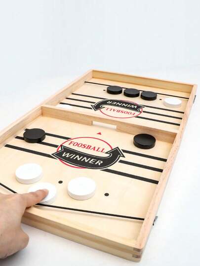 1PC Wooden Table Top Quick Hockey Battle Game And Slingshot Hockey Game Family Party Table Games, Perfect For Christmas And Thanksgiving Gifts