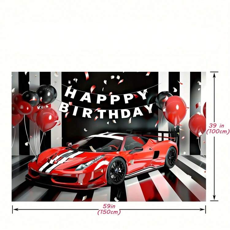 超级跑车主题生日派对背景 - 多功能聚酯赛车气球设计，适用于照片亭和装饰，适合所有季节气球装饰热气球派对装饰、圣诞节 - 多色 - 查看 5