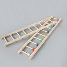 Accesorios para jaula de loro Escalera de madera maciza para juguetes de aves, juguetes para loros, escalera para trepar para loros