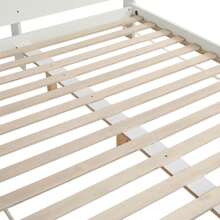 Sweiko Sweiko Complete slaapkamerset, 3-delig. Modern tweepersoonsbed + nachtkastje + ladekast, tweepersoonsbed 160x200cm met middenvoet, nachtkastje met 2 lades, ladekast met 3 lades en 2 deuren, wit + naturel
