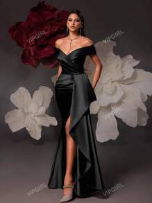 VIPGIRL Vestido de fiesta elegante para mujeres, vestido de invitada de boda semi formal, para fiesta de cumpleaños, graduación, baile de graduación