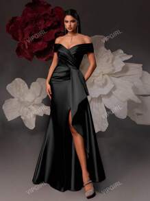 VIPGIRL Vestido de fiesta elegante para mujeres, vestido de invitada de boda semi formal, para fiesta de cumpleaños, graduación, baile de graduación