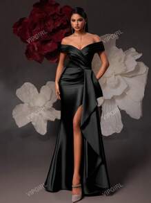 VIPGIRL Vestido de fiesta elegante para mujeres, vestido de invitada de boda semi formal, para fiesta de cumpleaños, graduación, baile de graduación