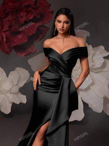 VIPGIRL Vestido de fiesta elegante para mujeres, vestido de invitada de boda semi formal, para fiesta de cumpleaños, graduación, baile de graduación