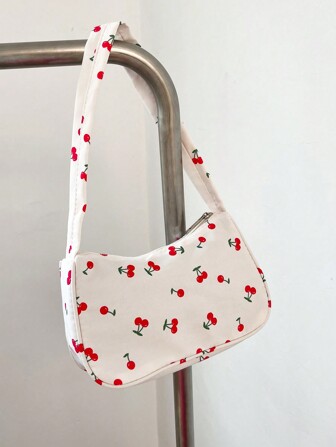 2024 New White Shoulder Bag, Fashionable Metal Butterfly Decor, Lightweight Versatile Hand Bag, Fresh Chic Women Street Snap Underarm Bag Valentines