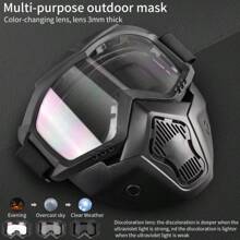 1 pieza Gafas de ciclismo al aire libre transparentes antivaho con lente de policarbonato de 3mm de grosor, máscara de protección facial completa - Multicolor - Ver 11