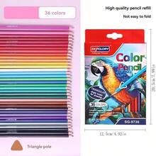 12/18/24/36色铅笔套装 含油性铅笔 适合学校学生素描绘画美术用品 适用于美术绘画、涂色、素描圣诞节、万圣节、感恩节礼物（未削尖） - 彩色 - 查看 8