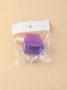 2入組紫色美甲矽膠法式指甲藝術印章和刮刀套裝，透明刮刀矽膠印花印刷轉印工具 - 紫色 - 查看 7