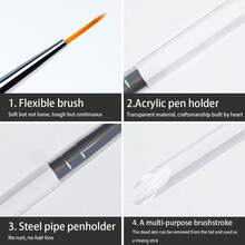 新款日式美甲笔套装，极光棒美甲拉线笔3件套，彩色彩绘花朵拉线美甲笔，适用于专业美甲沙龙和家庭DIY。（多种款式可选） - 彩色 - 查看 7