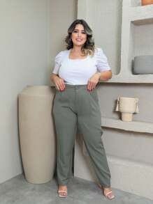 Plus Size Pants - Grey - View 3