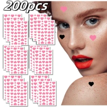 200 件/套 5 张可爱心形脸装饰贴纸，适合节日派对 - 彩色 - 查看 5