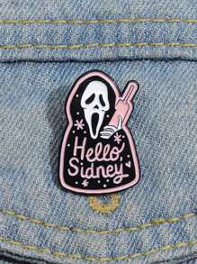 QIHOO 1入組可怕鬼臉、魔鬼形狀胸針，個性化有趣的萬聖節收藏品徽章，送給朋友的禮物