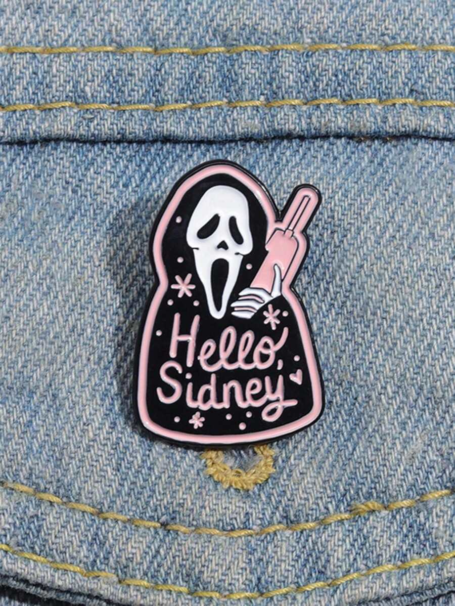 QIHOO 1入組可怕鬼臉、魔鬼形狀胸針，個性化有趣的萬聖節收藏品徽章，送給朋友的禮物