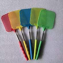 1 件不锈钢可伸缩苍蝇拍，可伸缩且易于使用，家庭必备的蚊子和苍蝇拍，可伸缩苍蝇拍，带延长手柄，可伸缩手柄，苍蝇拍重型套装，适用于家庭、教室和办公室，5 种颜色，害虫防治，夏季必备品，公寓必备品，家用小工具 - 彩色 - 查看 4