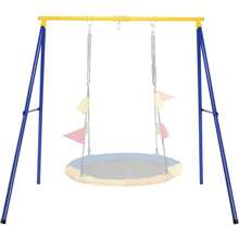 Outdoor Swing Frame, Metal Swing Frame With A Load Capacity Of Up To 200 Kg, Swing Stand For Nest Swing, Swing Frame For Garden Yard Terrace, 194 X 184 X 180 Cm (Yellow) - 黃色 - 查看 1