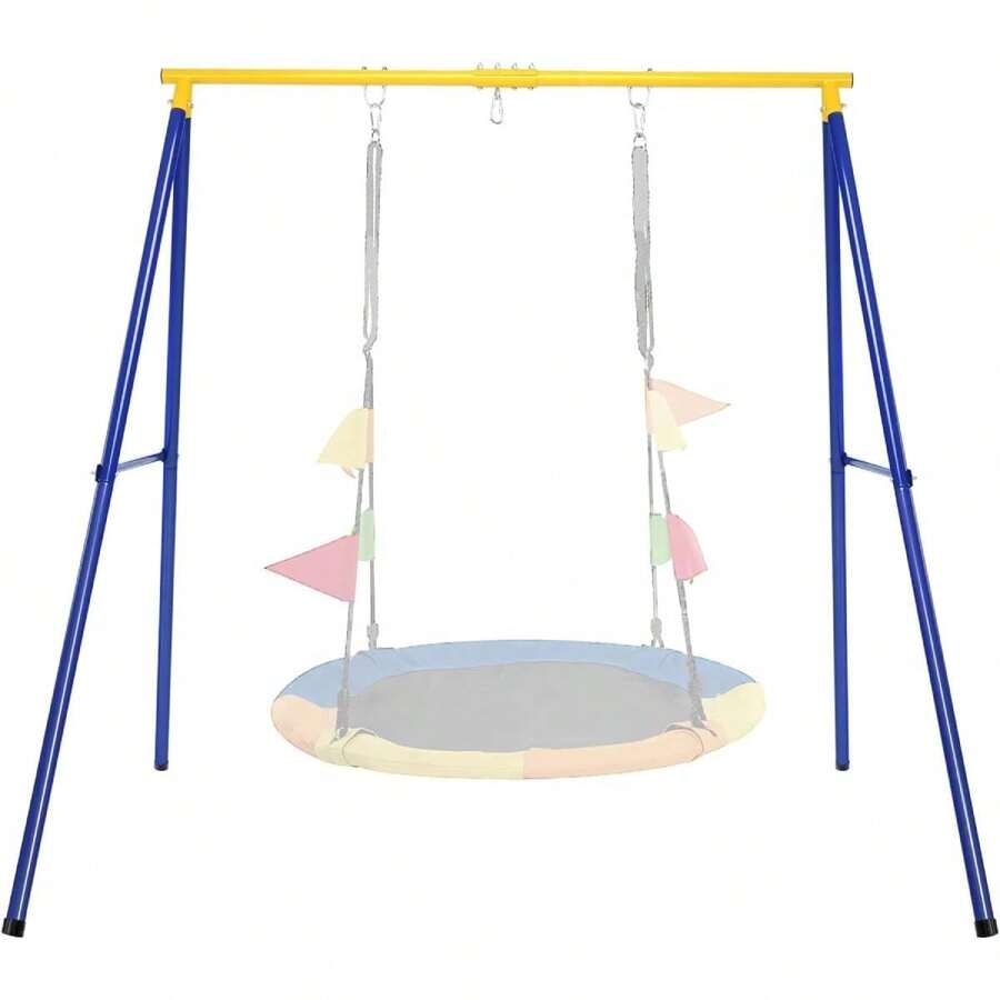 Outdoor Swing Frame, Metal Swing Frame With A Load Capacity Of Up To 200 Kg, Swing Stand For Nest Swing, Swing Frame For Garden Yard Terrace, 194 X 184 X 180 Cm (Yellow) - 黃色 - 查看 1