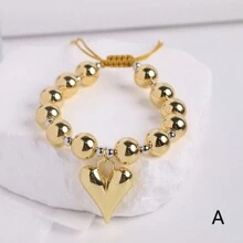 1 chiếc vòng tay macrame hình trái tim bằng dây thừng màu vàng bạc cổ điển dành cho ngày lễ tình nhân, mẹ, mẹ, ngày của mẹ, quà tặng - Vòng tay đính cườm - Xem 12