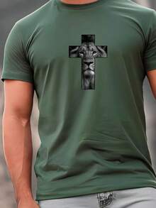 Men T-Shirts - 軍綠色 - 查看 2