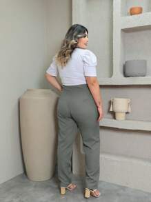 Plus Size Pants - Grey - View 2