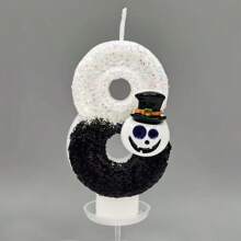 1 pieza Decoración de pastel de Halloween, velas digitales, decoración de pastel de murciélago negro fantasma de alta gama, suministros para fiesta de fotografía de atmósfera - multicolor - Ver 20