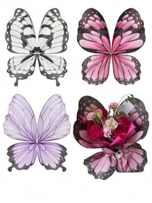 20 張蝴蝶包裝紙,雙面花束鮮花禮品包裝,適合婚禮、生日和週年紀念禮物 - 彩色 - 查看 2