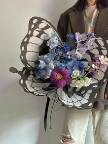 20 張蝴蝶包裝紙,雙面花束鮮花禮品包裝,適合婚禮、生日和週年紀念禮物 - 彩色 - 查看 6