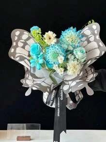 20 張蝴蝶包裝紙,雙面花束鮮花禮品包裝,適合婚禮、生日和週年紀念禮物 - 彩色 - 查看 8