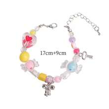 1 条项链 + 1 条手链首饰套装，糖果色串珠蝴蝶结和星形项链花手链，柔软可爱的女士日常佩戴首饰情人节、妈妈、母亲、母亲节、礼物 - 彩色 - 查看 7