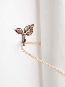 2pcs 18g Metal Hooks With Screw, Leaf Shaped Suitable For Wall & Curtain Rope Hanging, Multiple Colors Available Gifts Birthday Graduation