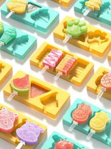 1pc Popsicle Mold, Silicone Cartoon Ice Cream/Ice Lolly/Ice Pop Maker For Homemade Cheese Ice Blocks - Multicolor - View 1