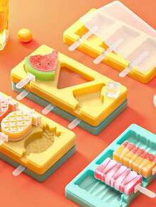1pc Popsicle Mold, Silicone Cartoon Ice Cream/Ice Lolly/Ice Pop Maker For Homemade Cheese Ice Blocks - Multicolor - View 6
