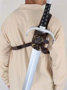 1 pièce Étui à épée vintage en PU pour le dos, unisexe. Étui d'épée médiéval Renaissance Viking pour LARP, Halloween - A - Voir 5