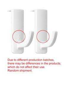 Adhesive Computer Monitor Headphone Hook Hanger, Headset Stand With Cable Clip Organizer, White - White - View 7