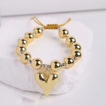 1 chiếc vòng tay macrame hình trái tim bằng dây thừng màu vàng bạc cổ điển dành cho ngày lễ tình nhân, mẹ, mẹ, ngày của mẹ, quà tặng - Vòng tay đính cườm - Xem 4