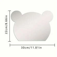 1 pieza Lindo espejo decorativo de pared de acrílico con diseño de cabeza de oso de dibujos animados - Ideal para habitaciones de niños, escritorios, salas de estar y baños - Agrega diversión y un toque infantil a tu decoración Calcomanía de vinilo, para decoración de dormitorio, artículos de decoración de habitación, para decoración de Halloween, decoración de otoño, decoraciones de aula, pegatina removible - 2mm - Ver 2