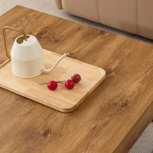 Modern Rectangular Coffee Table, Dining Table. MDF Desktop With Metal Legs. Suitable For Restaurants And Living Rooms. The Size :31.5"*31.5"*14.37".Fiah