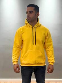 Men Hoodies - 黃色 - 查看 3