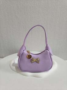 儿童水钻蝴蝶结手提包、女孩派对斜挎包、时尚公主迷你单肩包、女孩零钱包、迷你包 - 均碼 - 查看 17